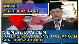 MENDIKDASMEN SERTIFIKASI GURU BERPOTENSI DIKAJI ULANG [upl. by Ahsinac587]