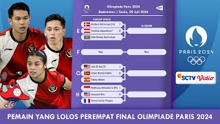 Daftar Pemain Yang Lolos Ke Perempat Final amp JADWAL PEREMPAT FINAL BADMINTON OLIMPIADE PARIS 2024 [upl. by Iraam]