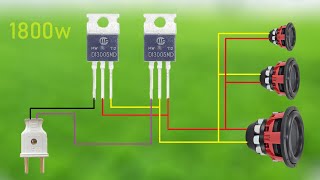 DIY Powerful Ultra Bass Amplifier 13005 Transistor from Broken Lamp  Simple Circuit  No IC [upl. by Milda91]