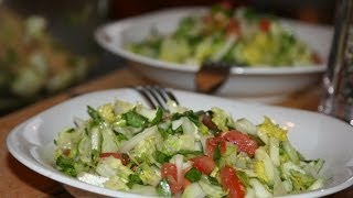 Fresh Mediterranean Salad with Olive Oil  Recette Salade Fraîche Méditerranéenne à lHuile dOlive [upl. by Malda]