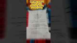 2024 MSc Zoology cell and molecular Biology question paper [upl. by Pooi]