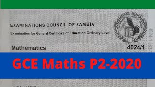 GCE2020 Maths P2ECZ solved fully [upl. by Isabeau]