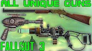 Fallout 3 All Unique Guns  Firearms Guide Vanilla [upl. by Hitchcock537]