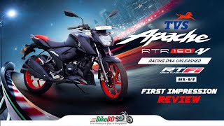 TVS Apache RTR 160 4V FI  First Impression Review  Team BikeBD [upl. by Diane-Marie196]