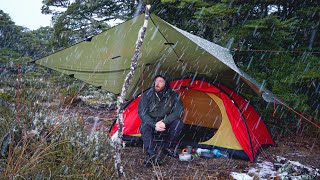 Camping in a Snow and Rain Storm [upl. by Fiorenza]