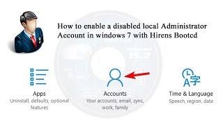 How to enable a disabled local Administrator account in windows 7 with Hirens Bootcd [upl. by Martz]