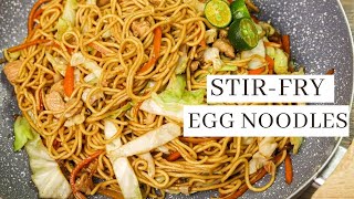 Simple Stir fry Egg Noodles With Chicken  Easy and Delicious [upl. by Christis]