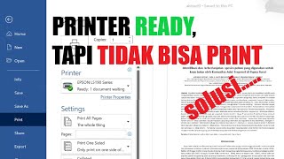 Cara Mengatasi Printer Ready Tapi Tidak Bisa Print Ngeprint Respon [upl. by Vinita]