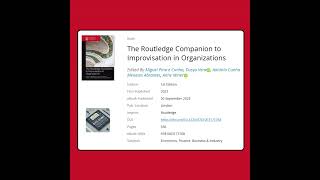 The Routledge Companion to Improvisation in Organizations Cunha 2024  Weekend Book Review [upl. by Strage958]