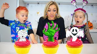 Gaby and Alex making Halloween cupcakes with Mama [upl. by Merrill]