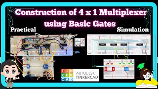 Construction of 41 Multiplexer using Basic Gates Practical Digital Electronics Practical [upl. by Einnim]