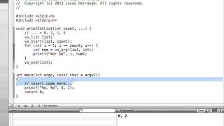 C Programming on the Mac L46  Variadic Functions [upl. by Enal]