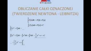 Obliczanie całki oznaczonej twierdzenie NewtonaLeibnitza [upl. by Asaeret]