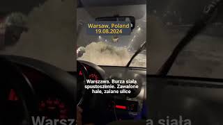 Flooding in Warsaw Poland  19082024 burza pogoda polska burze [upl. by Hoopen]