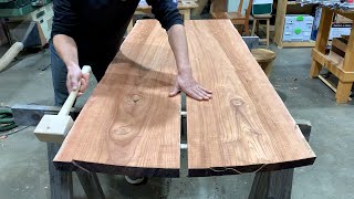 Dining Table Build Korean Red Cedar Woodworking [upl. by Cohbath543]