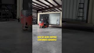 How We Move Shipping Containers Sideways conex tinyhouse shippingcontainer welding [upl. by Bennion17]