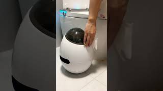 Double bucket flip lid trash can Office personality cute eggshaped living room bathroom [upl. by Maxa]