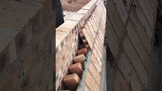 Clever bricklaying process for making eave slope [upl. by Coh937]