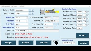 Üretim Planlama Programı Excel [upl. by Aidan]