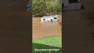 RV Floating Down River Carolina Floods [upl. by Airitac]