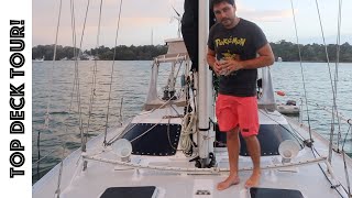 Topdeck Tour of a Bluewater Cruising Pilothouse Sailboat Ep96 Sailing wthe Litzenbergers [upl. by Erl538]