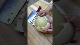 Ostrich egg boil and fry recipe [upl. by Mayman847]