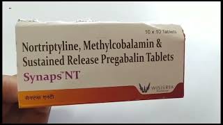 Synaps NT Tablet  Nortriptyline Methylcobalamin amp Sustained Release Pregabalin Tablets  Synaps NT [upl. by Neyut]