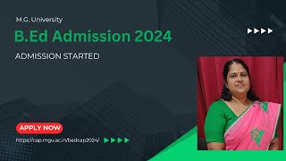 MG University  BEd Admission 2024  Admission Started  Apply Now [upl. by Arok12]