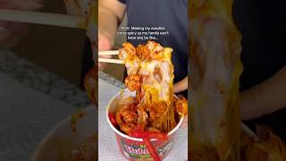 Making my noodles extra spicy so my family can’t have any… ￼shorts viral mukbang [upl. by Darton48]