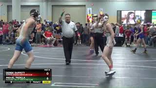 High School 9th  10th Grade 120 Derek Duffett Bonner Springs Wrestling Club Vs Miguel Padilla P [upl. by Erlin]