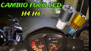 CAMBIO FOCO LED H4 H6 ALTA Y BAJA A SCOOTERS diy hechoencasa tutorial soybiker [upl. by Aubry]