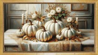 White Pumpkin Harvest Gold Frame  2 hours  No Sound  4K HD [upl. by Ilaw]