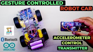 How to make a Gesture Control Robot Car Using Two HC 05 Bluetooth Modules And Arduino  Robot Lk [upl. by Ardnahsal]