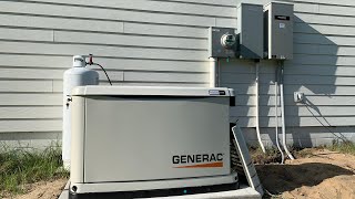 Installing our new 24kw Generac generator with electrical wiring [upl. by Gnemgnok]