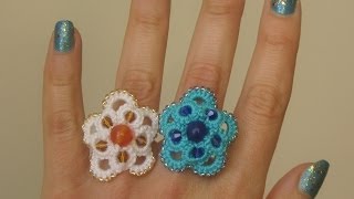 22 TUTORIAL ANELLO ORECCHINI ANKARS CHIACCHIERINO AD AGO RING NEEDLE TATTING Frivolitè фриволите [upl. by Elnar849]