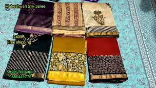 Maheshwari Silk sarees new collection॥ Hand Block Print Sarees॥ 15 May 2024 [upl. by Herminia]