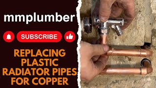 Replacing plastic radiator pipes for copper [upl. by Dunning]