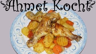 Rezept Hühnerschenkel im Backofen  AhmetKocht  kochen  Folge 75 [upl. by Germano]