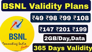 BSNL Validity Recharge Plans best recharge plans and offers and information BSNL recharge plans Deta [upl. by Sathrum]