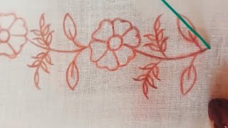 Border Embroidery DesignsBorder DesignsHanth ki kadhai embroiderydesign flowers viral [upl. by Ethelyn]