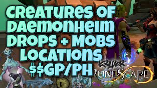 Creatures of Daemonheim  GP  Loot  Locations  Slayer Task  Runescape 3 [upl. by Adla]