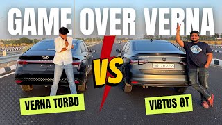 Volkswagen Virtus GT VS Hyundai Verna Turbo Drag Race🚀 Ab Batao Winner😎 PrathamShokeen [upl. by Michell]