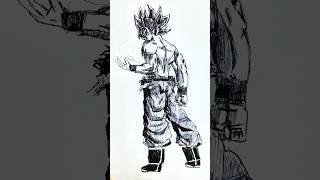 Speed drawing Stickman MUI Goku shorts drawing anime [upl. by Jamesy]