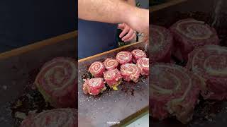 Grilled Steak Pinwheels Recipe  Over The Fire Cooking by Derek Wolf [upl. by Aeneas]