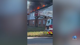 Large apartment fire in Norfolk Tuesday afternoon [upl. by Old]