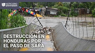 Puentes partidos por la mitad y peligrosas inundaciones el paso destructor de Sara por Honduras [upl. by Dlawso627]