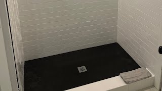 how to pour a concrete shower pan start to finish [upl. by Fauman771]