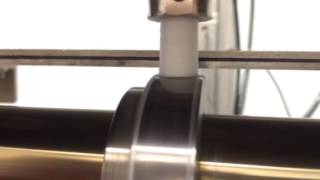 Tribological test of PTFE on a Blockonring config U of Houston Tribogroup [upl. by Siravart]