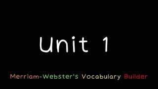 MerriamWebsters Vocabulary Builder audiobook  Unit 1 [upl. by Froma]