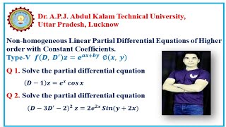 23 TypeVNonhomogeneous Linear PDEUnit1MathematicsIVaktu [upl. by Ynohtnakram]